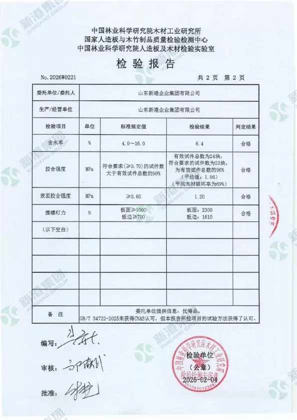 Melamine Plywood Internal Bonding Strength